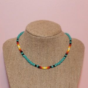 Sunset VSCO Seed Bead Choker Necklace